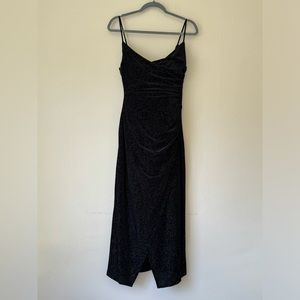 Laundry by Shelli Segal Shimmer Black Midi Dress